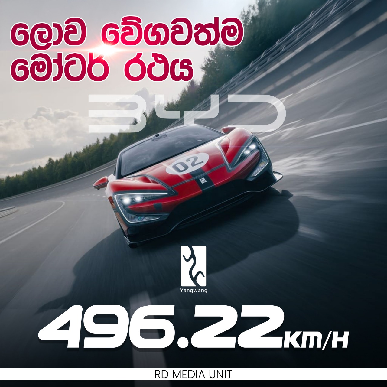 අලුත් වුණ ලොව වේගවත්ම මෝටර් රථයේ වාර්තාව